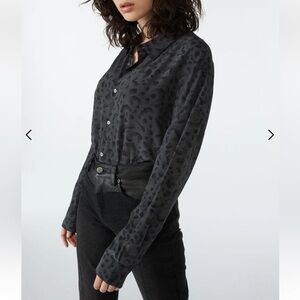 Eyelash textured sheer blouse size small